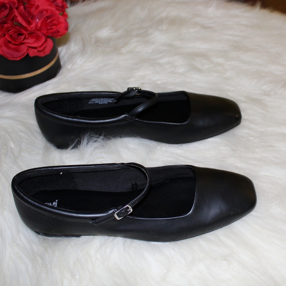 Wild Fable Women's 11 Black Elsa Square Toe Mary Jane Ballet Flats Shoes - Picture 4 of 16